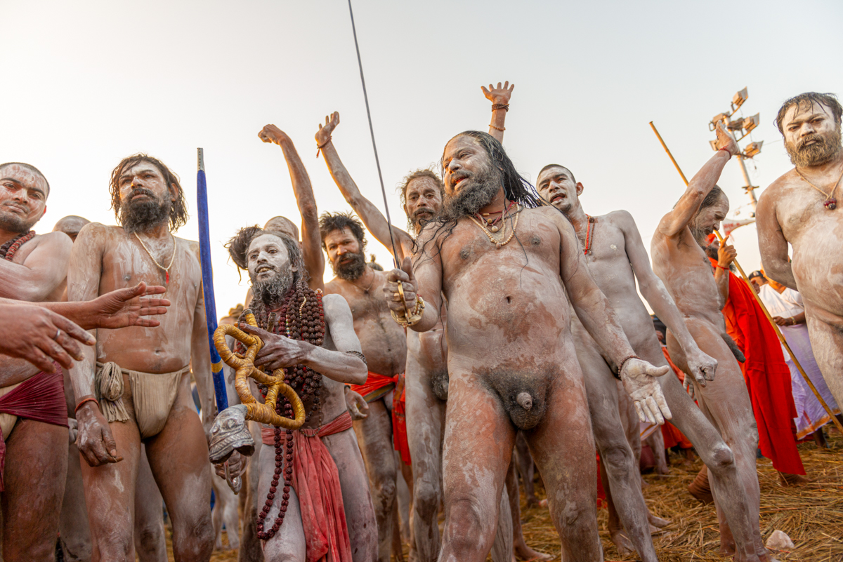 Peshwai Processie tijdens de Kumbh Mela in Allahabad op Shahi Snan