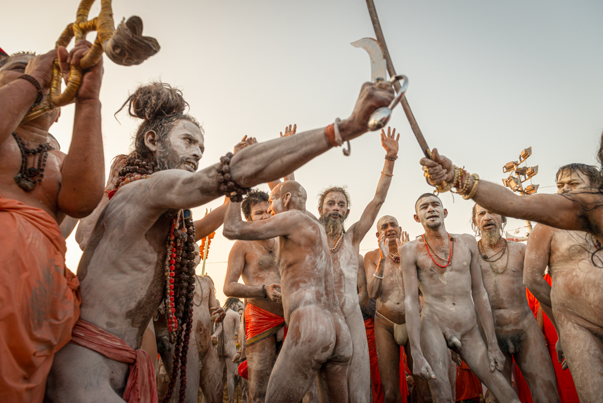 Peshwai Processie tijdens de Kumbh Mela in Allahabad op Shahi Snan