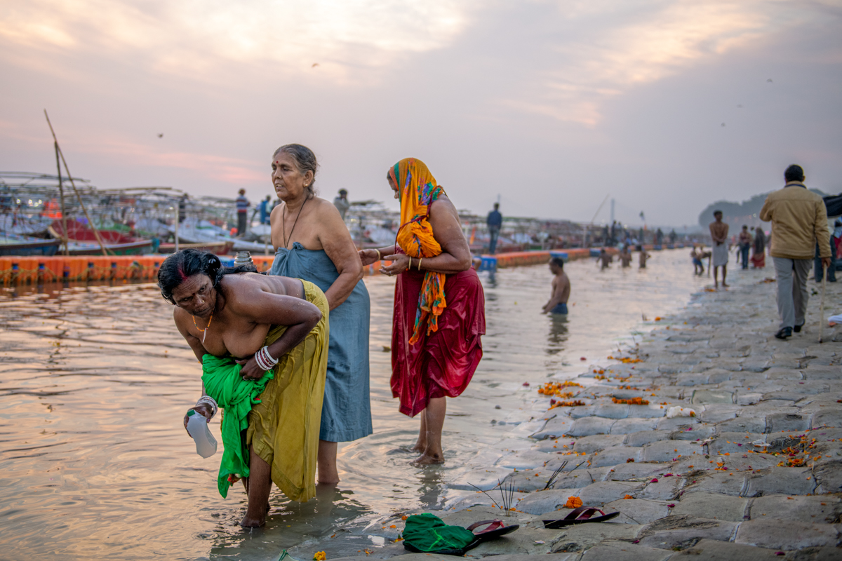 Kumbh Mela - Women bathing